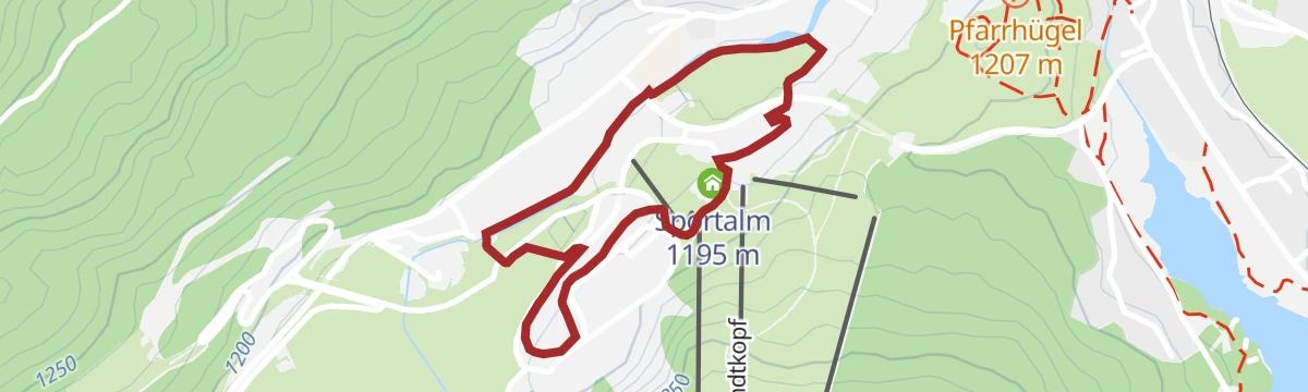 Route map: Dorfrunde Seekirchl - Sprungschanze